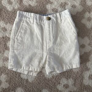 Janie and Jack Linen Shorts Size 12-18 Months Boys White Linen Baby Vacation